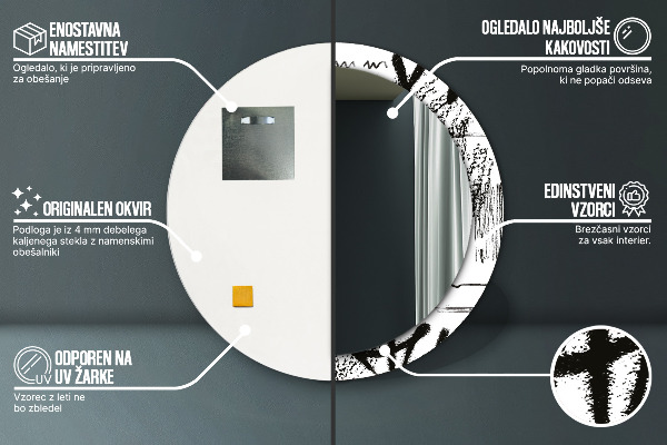 Miroir rond imprimé Motif de graffitis