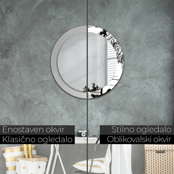 Miroir rond imprimé Motif de graffitis