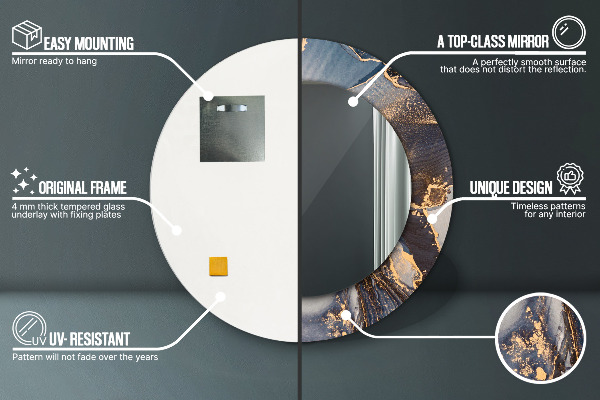 Miroir rond imprimé Fluide abstrait