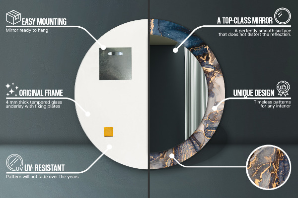 Miroir rond imprimé Fluide abstrait