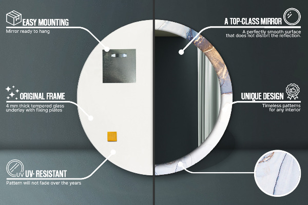 Miroir rond imprimé Art liquide abstrait