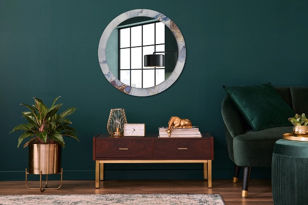 Miroir rond imprimé Art liquide abstrait