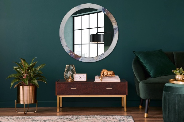 Miroir rond imprimé Art liquide abstrait