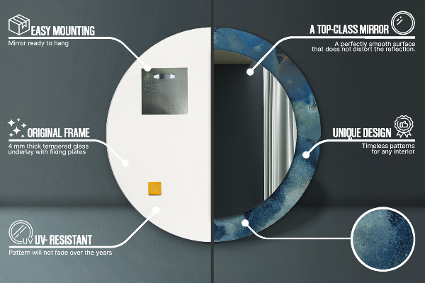 Miroir rond imprimé Marbre onyx