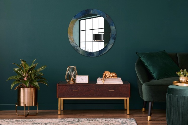 Miroir rond imprimé Marbre onyx