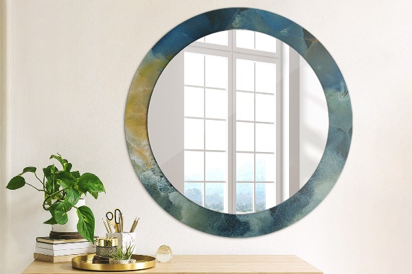 Miroir rond imprimé Marbre onyx