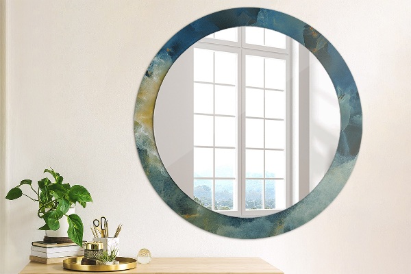 Miroir rond imprimé Marbre onyx
