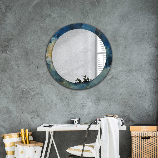 Miroir rond imprimé Marbre onyx