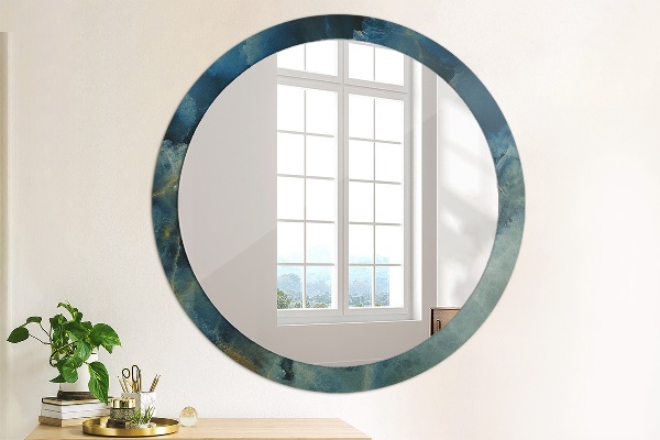 Miroir rond imprimé Marbre onyx