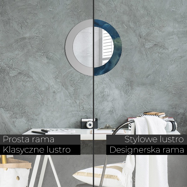 Miroir rond imprimé Marbre onyx