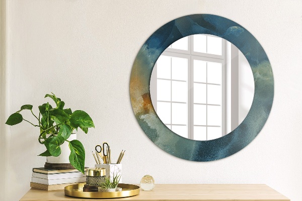 Miroir rond imprimé Marbre onyx