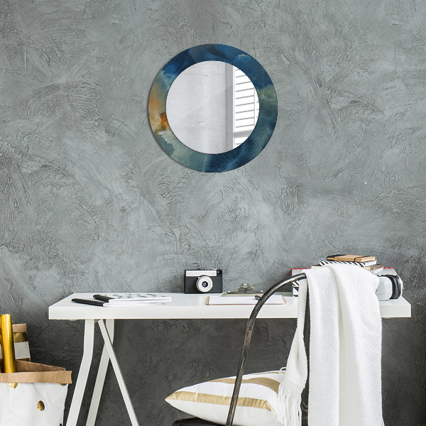 Miroir rond imprimé Marbre onyx