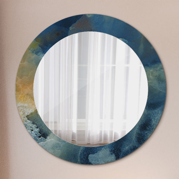 Miroir rond imprimé Marbre onyx
