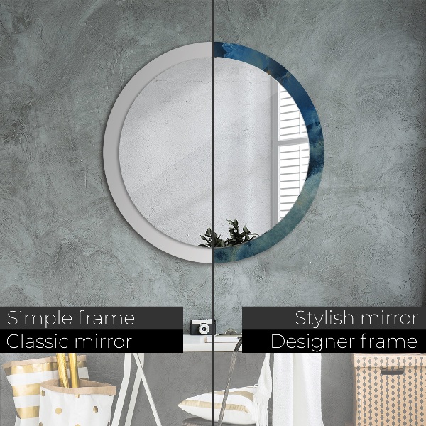 Miroir rond imprimé Marbre onyx