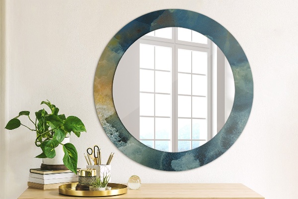 Miroir rond imprimé Marbre onyx