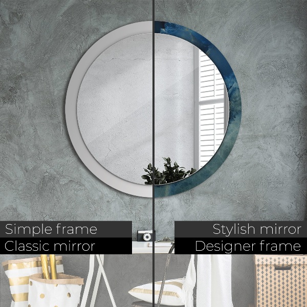 Miroir rond imprimé Marbre onyx