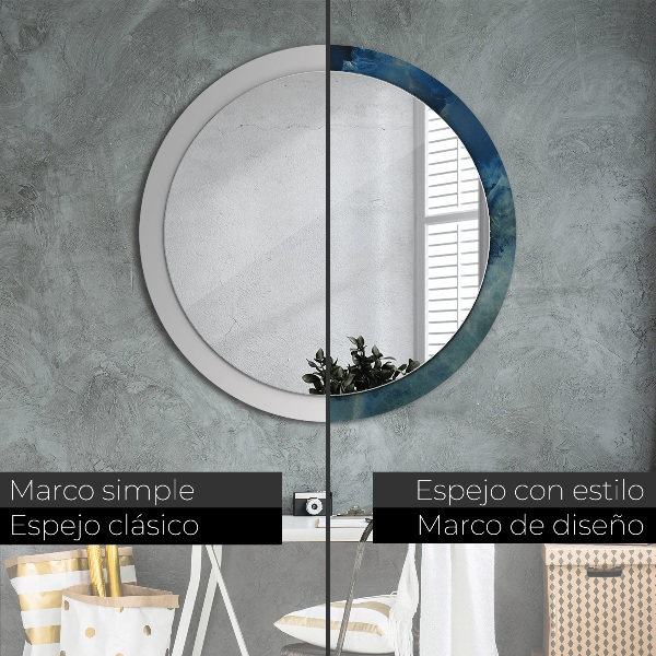 Miroir rond imprimé Marbre onyx