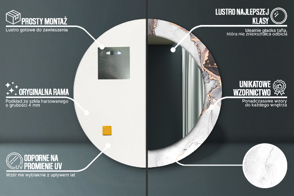 Miroir rond imprimé Fluide abstrait