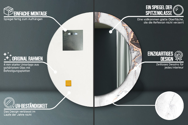 Miroir rond imprimé Fluide abstrait