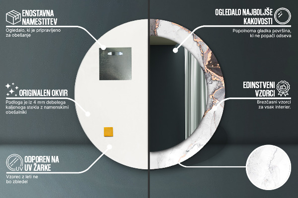 Miroir rond imprimé Fluide abstrait