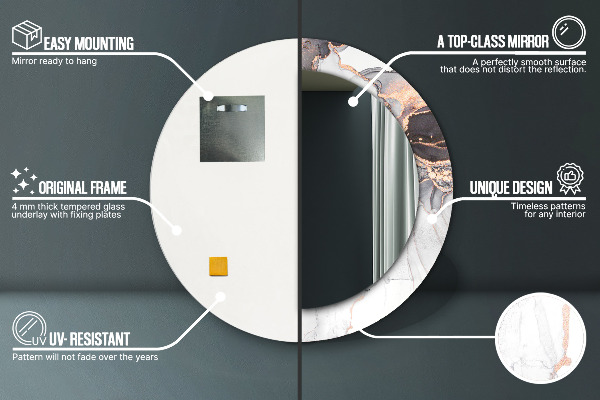 Miroir rond imprimé Fluide abstrait