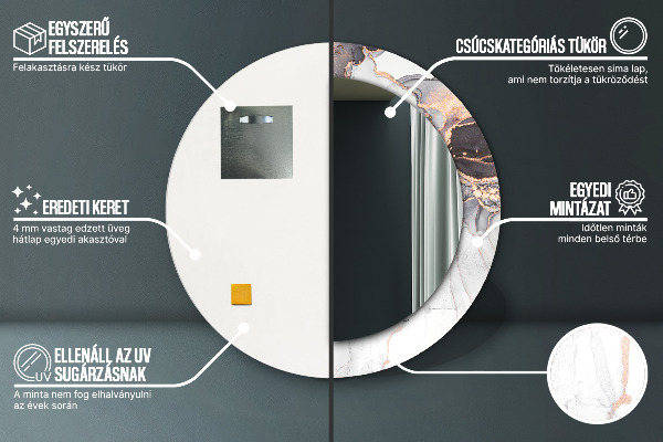 Miroir rond imprimé Fluide abstrait