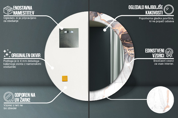 Miroir rond imprimé Fluide abstrait