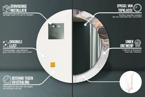 Miroir rond imprimé Fluide abstrait