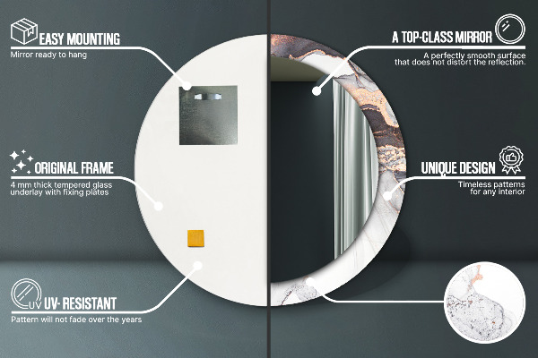 Miroir rond imprimé Fluide abstrait