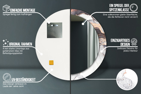 Miroir rond imprimé Fluide abstrait