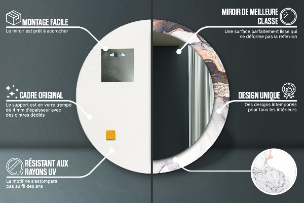 Miroir rond imprimé Fluide abstrait