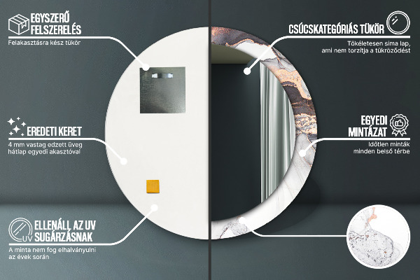 Miroir rond imprimé Fluide abstrait