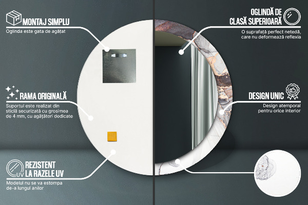Miroir rond imprimé Fluide abstrait