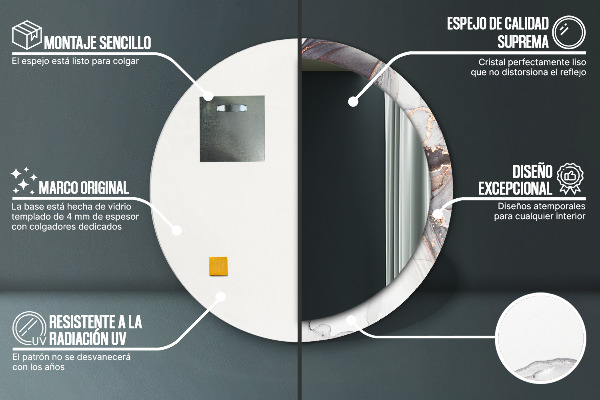 Miroir rond imprimé Fluide abstrait