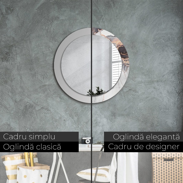 Miroir rond imprimé Fluide abstrait