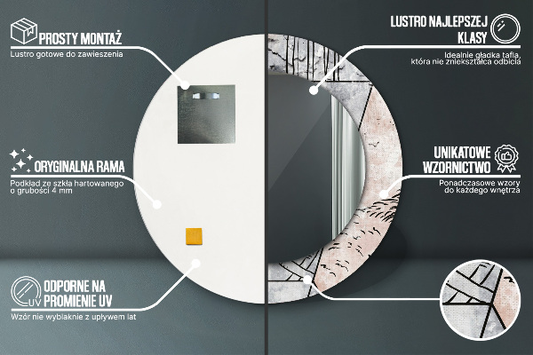 Miroir rond imprimé Animaux d'absurices