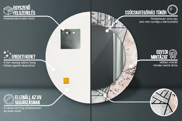 Miroir rond imprimé Animaux d'absurices