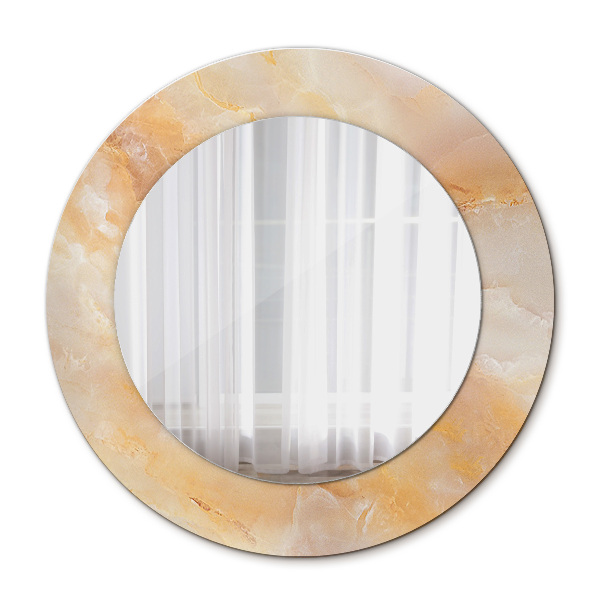Miroir rond imprimé Marbre onyx