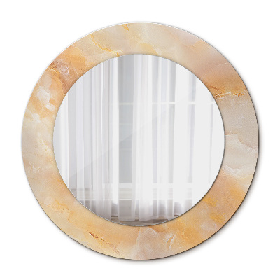 Miroir rond imprimé Marbre onyx