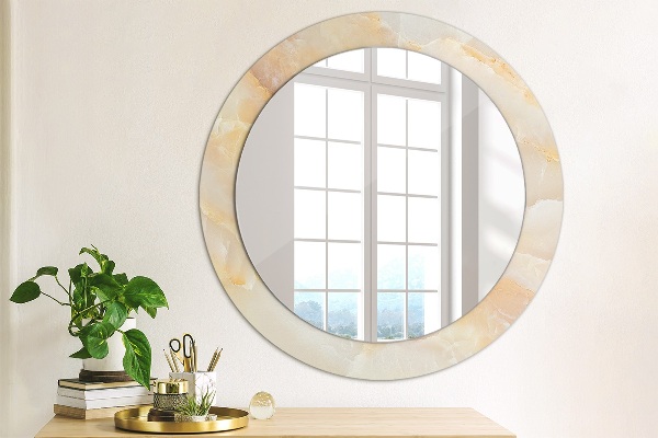 Miroir rond imprimé Marbre onyx