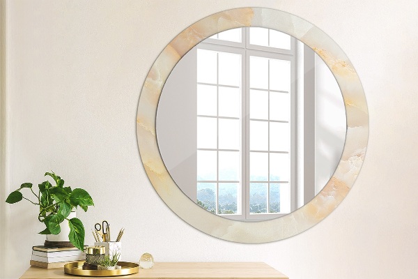 Miroir rond imprimé Marbre onyx