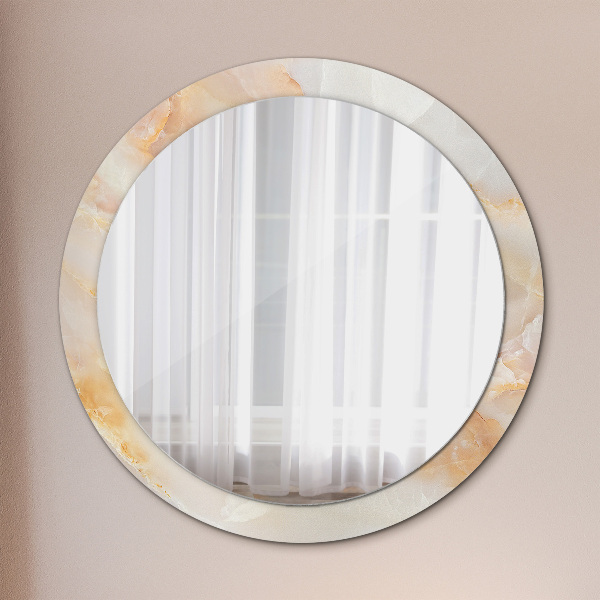 Miroir rond imprimé Marbre onyx