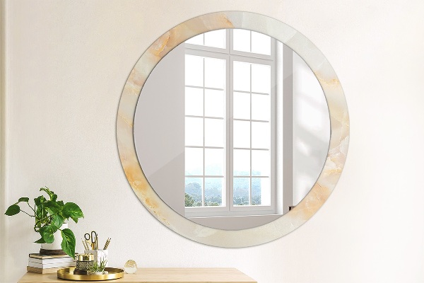 Miroir rond imprimé Marbre onyx