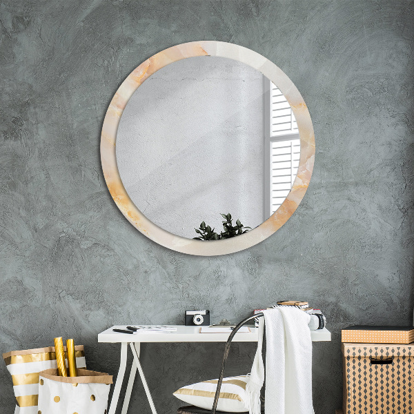 Miroir rond imprimé Marbre onyx