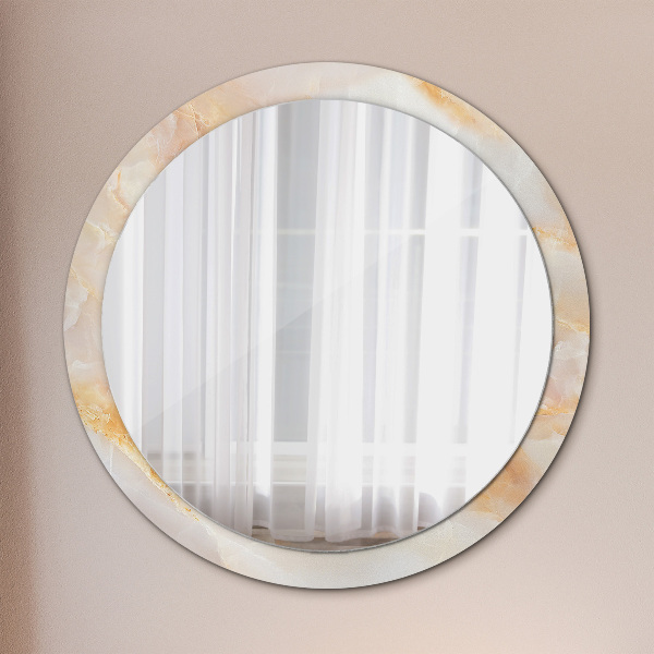 Miroir rond imprimé Marbre onyx