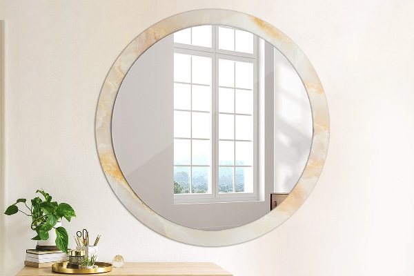 Miroir rond imprimé Marbre onyx