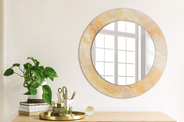 Miroir rond imprimé Marbre onyx