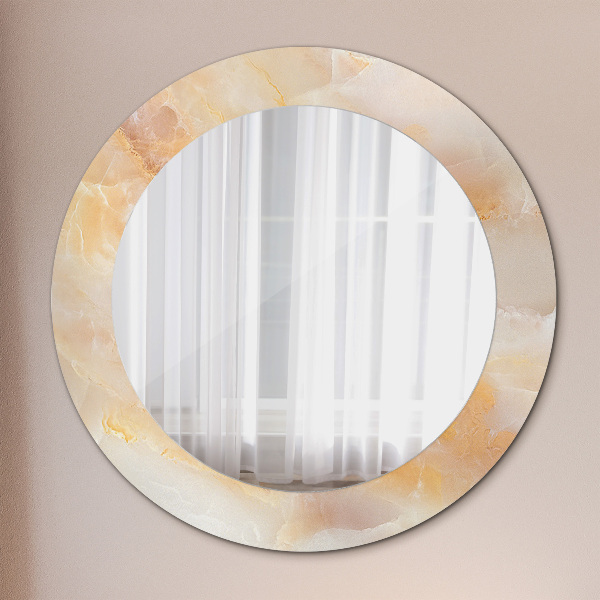 Miroir rond imprimé Marbre onyx