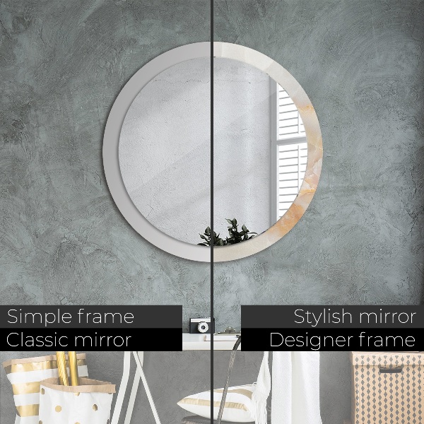 Miroir rond imprimé Marbre onyx