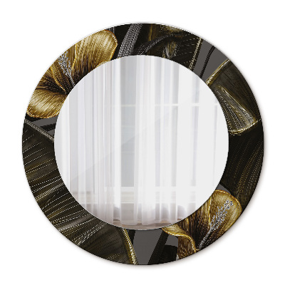 Miroir rond avec décoration Fleurs d